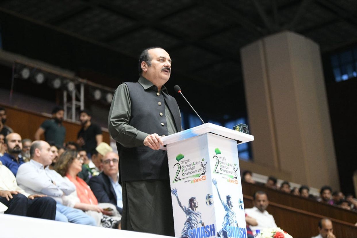 Chairman Prime Minister Youth Programme Rana Mashhood Ahmad Khan Inaugurates Central Asian Volleyball League Tournament
